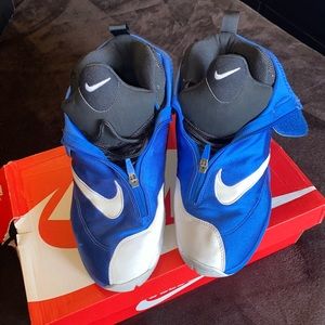 Blue and white nikes